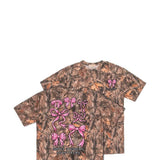 Simply Southern Camo Pink Bow T-Shirt for Women in Brown