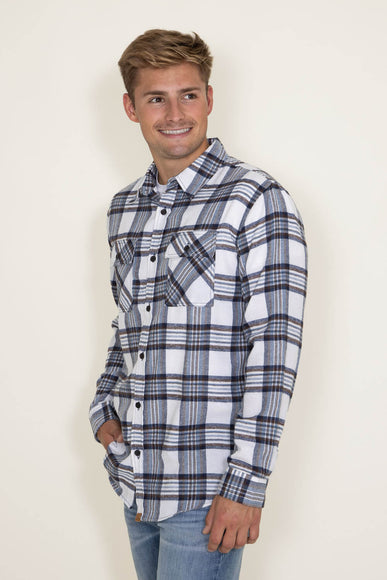 Men's Simply Southern Plaid Flannel Shirt for Men in White 
