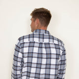 Men's Simply Southern Plaid Flannel Shirt for Men in White 