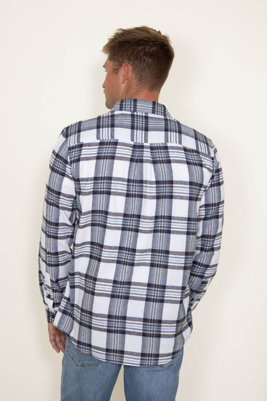 Men's Simply Southern Plaid Flannel Shirt for Men in White 