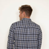 Simply Southern Mens Shirts Plaid Flannel Shirt for Men in Grey