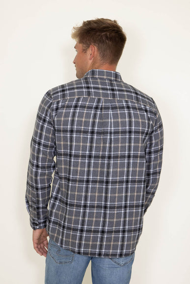 Simply Southern Mens Shirts Plaid Flannel Shirt for Men in Grey