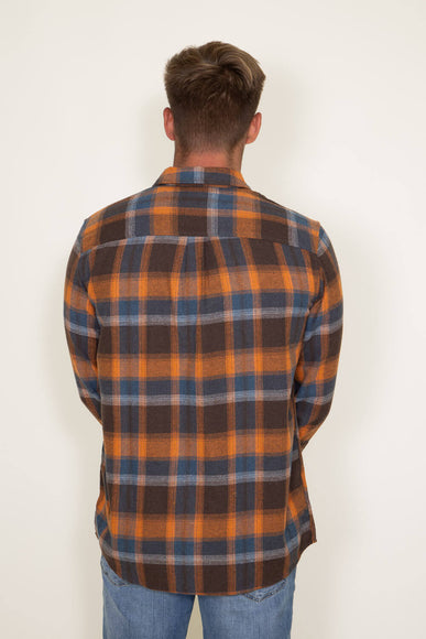 Simply Southern Mens Plaid Flannel Shirt for Men in Multi Orange