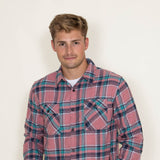 Men's Simply Southern Plaid Flannel Shirt for Men in Pink