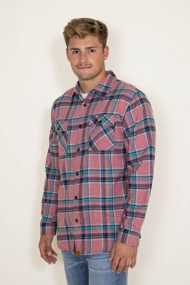 Men's Simply Southern Plaid Flannel Shirt for Men in Pink
