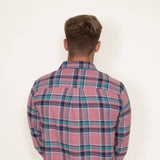 Men's Simply Southern Plaid Flannel Shirt for Men in Pink