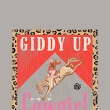 Simply Southern Plus Size Giddy Up Cowgirl T-Shirt for Women in Grey