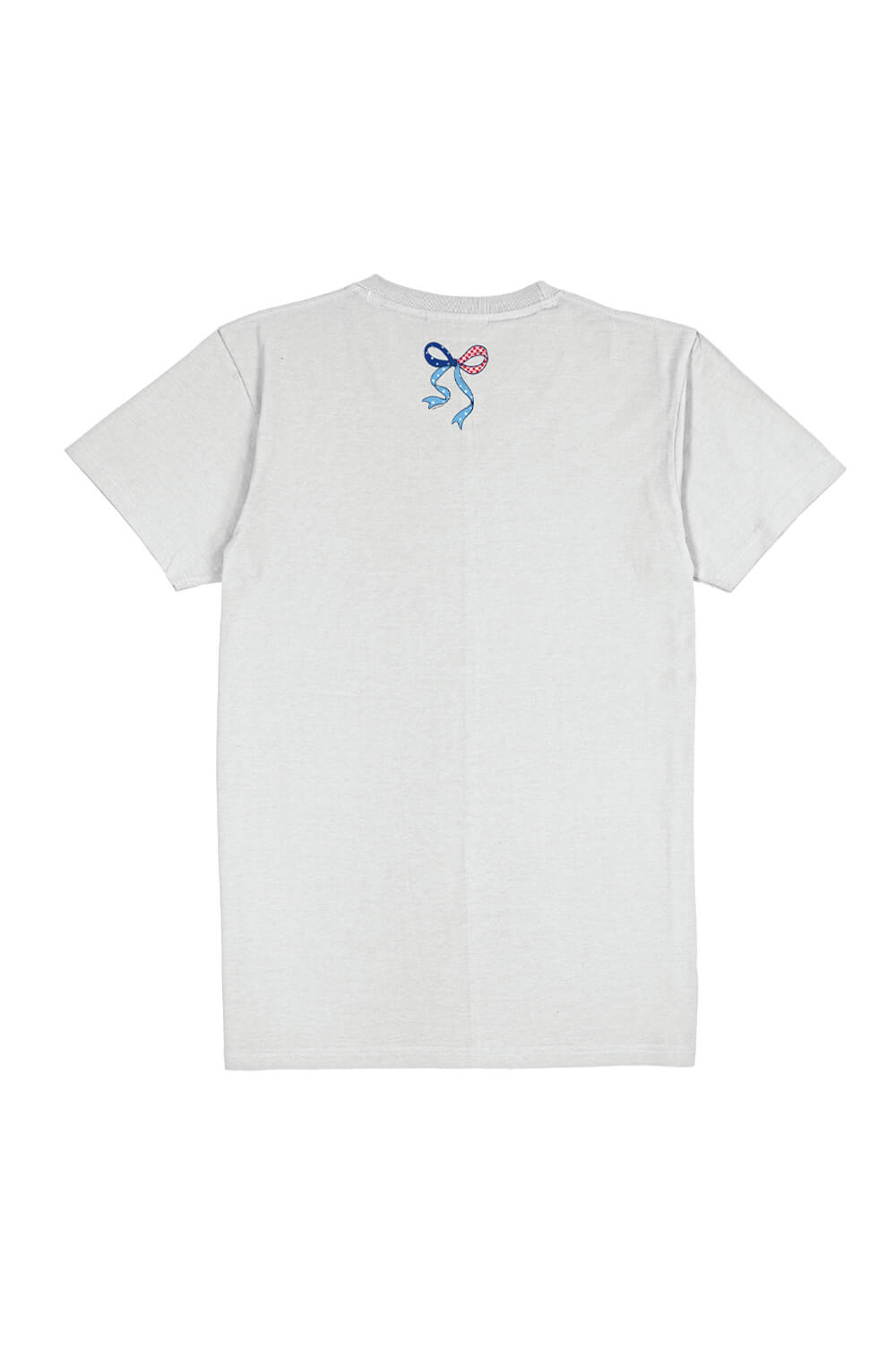 Simply Southern Plus Size tshirts Americana Patchwork Bow T-Shirt in Whitewater Grey