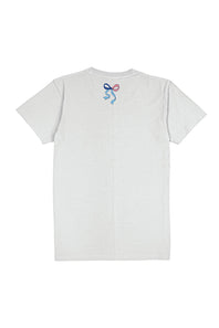 Simply Southern Plus Size tshirts Americana Patchwork Bow T-Shirt in Whitewater Grey