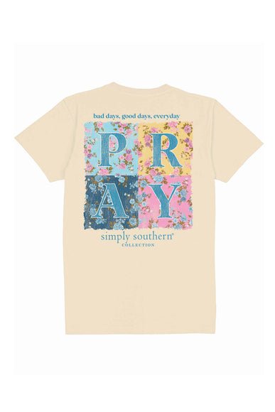 Womens Simply Southern Plus Size Pray Everyday T-Shirt for Women in Natural