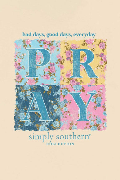Womens Simply Southern Plus Size Pray Everyday T-Shirt for Women in Natural