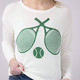 Women's Simply Southern Clothing Tennis Sweater for Women in Cream