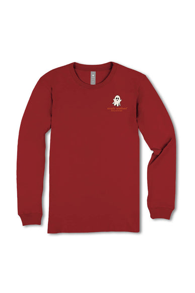 Simply Southern Womens Pumpkin Witch Hat Long Sleeve T-Shirt for Women in Red