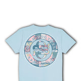 Simply Southern Plus Size Quilt Pattern Logo T-Shirt for Women in Blue