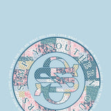 Simply Southern Plus Size Quilt Pattern Logo T-Shirt for Women in Blue
