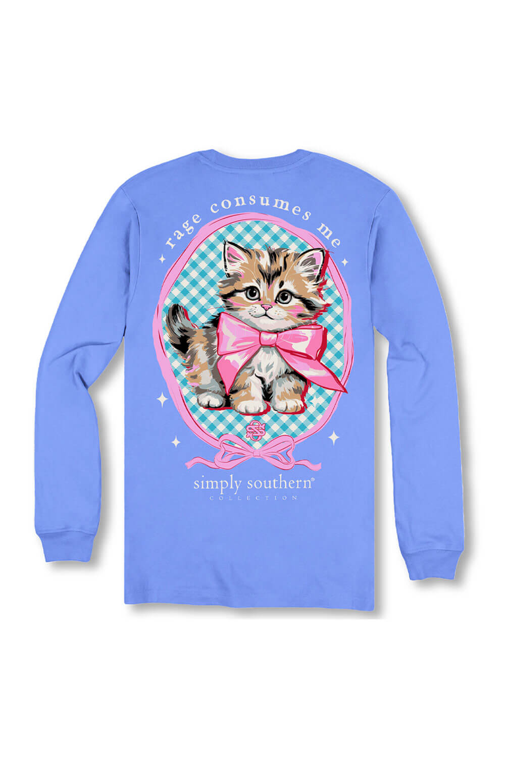 Simply Southern Plus Size Rage Consumes Me Long Sleeve T-Shirt for Women in Blue