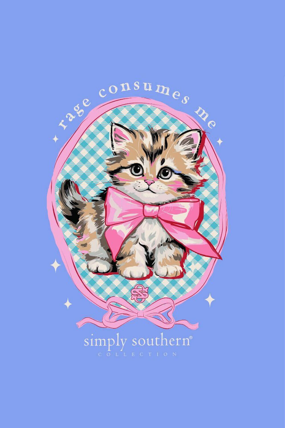 Simply Southern Plus Size Rage Consumes Me Long Sleeve T-Shirt for Women in Blue