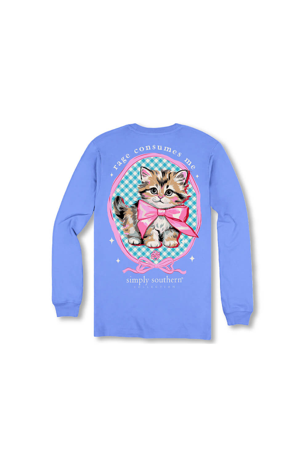 Simply Southern Youth Rage Consumes Me Long Sleeve T-Shirt for Girls in Blue