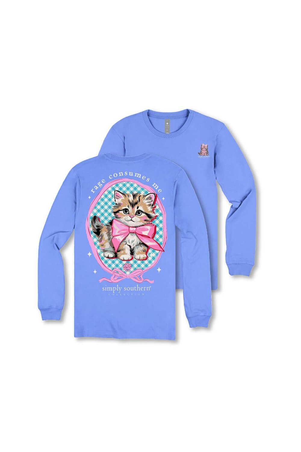 Simply Southern Youth Rage Consumes Me Long Sleeve T-Shirt for Girls in Blue