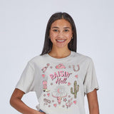 Simply Southern Raisin’ Hell T-Shirt for Women in Washed Grey