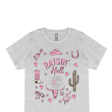 Simply Southern Raisin’ Hell T-Shirt for Women in Washed Grey