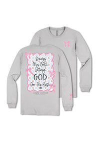 Womens Simply Southern Plus Size Doing My Best Long Sleeve T-Shirt for Women in Sport Gray 