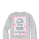 Womens Simply Southern Plus Size Doing My Best Long Sleeve T-Shirt for Women in Sport Gray 