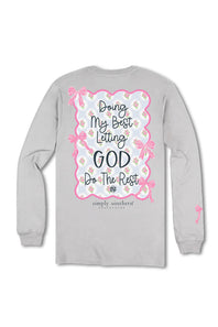Womens Simply Southern T-Shirt Doing My Best Long Sleeve T-Shirt for Women in Sport Grey