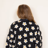Simply Southern Fuzzy Retro Daisy Jacket with Pockets for Women in Daisy