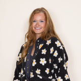 Simply Southern Fuzzy Retro Daisy Jacket with Pockets for Women in Daisy