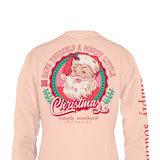 Simply Southern Long Sleeve Retro Santa T-Shirt for Women in Cream