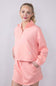 Womens Simply Southern Ribbed Panel Modal Knit ¼ Zip for Women in Coral