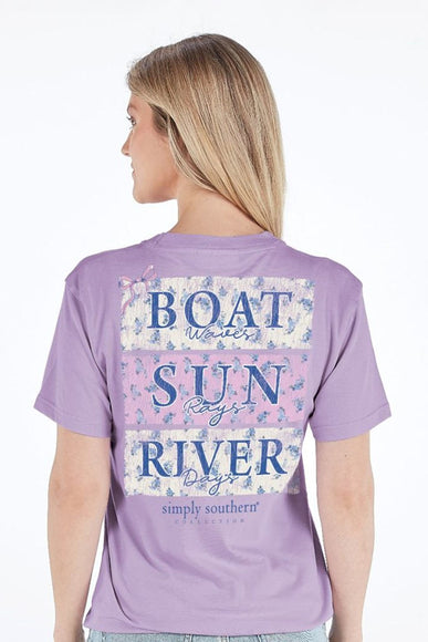 Womens Simply Southern Shirts River Days T-Shirt for Women in Lilac