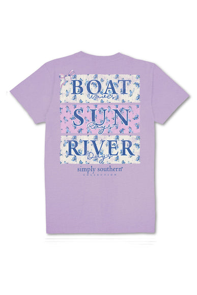 Womens Simply Southern Shirts River Days T-Shirt for Women in Lilac