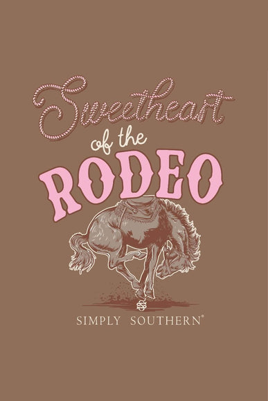 Simply Southern Plus Size Sweetheart Of The Rodeo T-Shirt for Women in Washed Brown