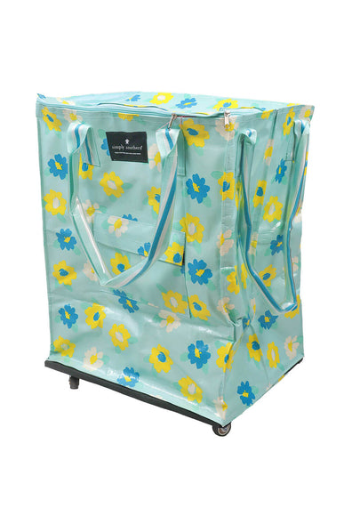 Simply Southern Rolling Tote Bag in Teal Flower