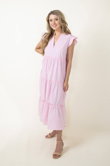 Simply Southern Ruffle Maxi dress for Women in Light Pink