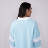 Womens Simply Southern Rugby Pullover for Women in Ice Blue