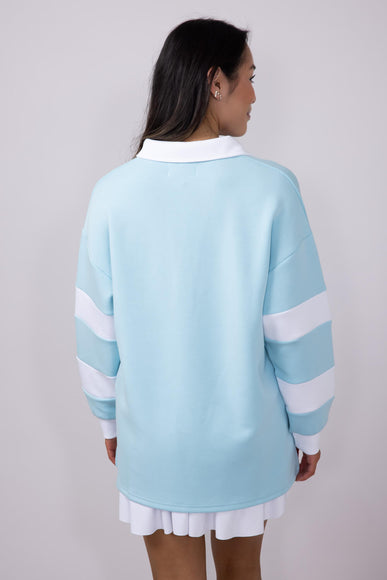 Womens Simply Southern Rugby Pullover for Women in Ice Blue