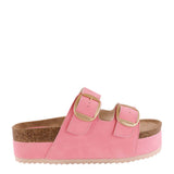Womens Simply Southern Platform Large Buckle Sandals for Women in Pink