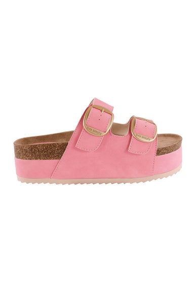 Womens Simply Southern Platform Large Buckle Sandals for Women in Pink