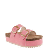 Womens Simply Southern Platform Large Buckle Sandals for Women in Pink