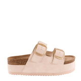 Womens Simply Southern Platform Large Buckle Sandals for Women in Off White