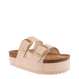Womens Simply Southern Platform Large Buckle Sandals for Women in Off White