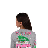 Simply Southern Youth Long Sleeve Santa Bus T-Shirt for Girls in Grey