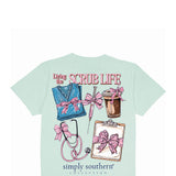  Simply Southern Living The Scrub Life T-Shirt for Women in Mint