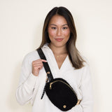 Simply Southern Sherpa Belt Bag for Women in Black
