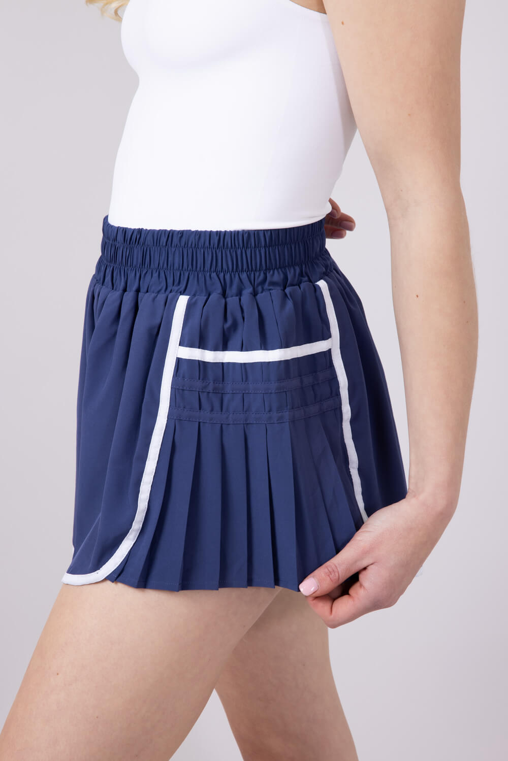 Womens Simply Southern Side Pleated Shorts for Women in Cobalt Blue