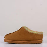 Simply Southern Embroidered Slippers for Women in Light Brown