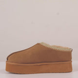 Simply Southern Open Platform Slippers for Women in Light Brown